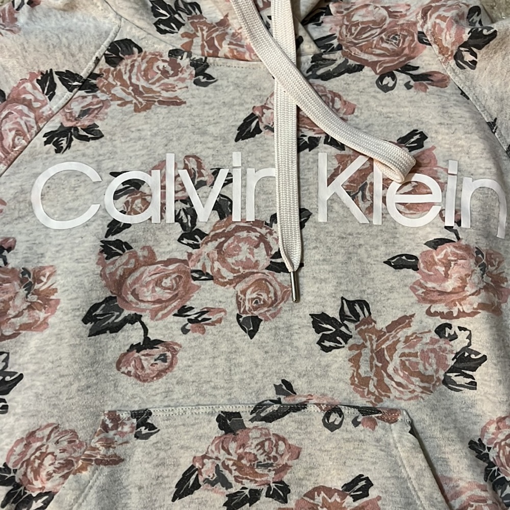 Calvin Klein floral rose hoody hoodie - Picture 2 of 4